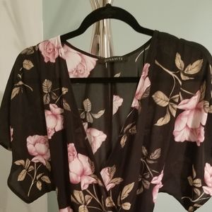 Dynamite Floral Wrap Dress Size M